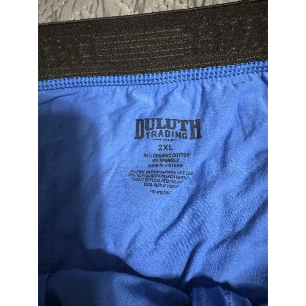 Duluth Free Range Bullpen Organic Cotton Boxer Briefs 2-Pack Blue 2XL New